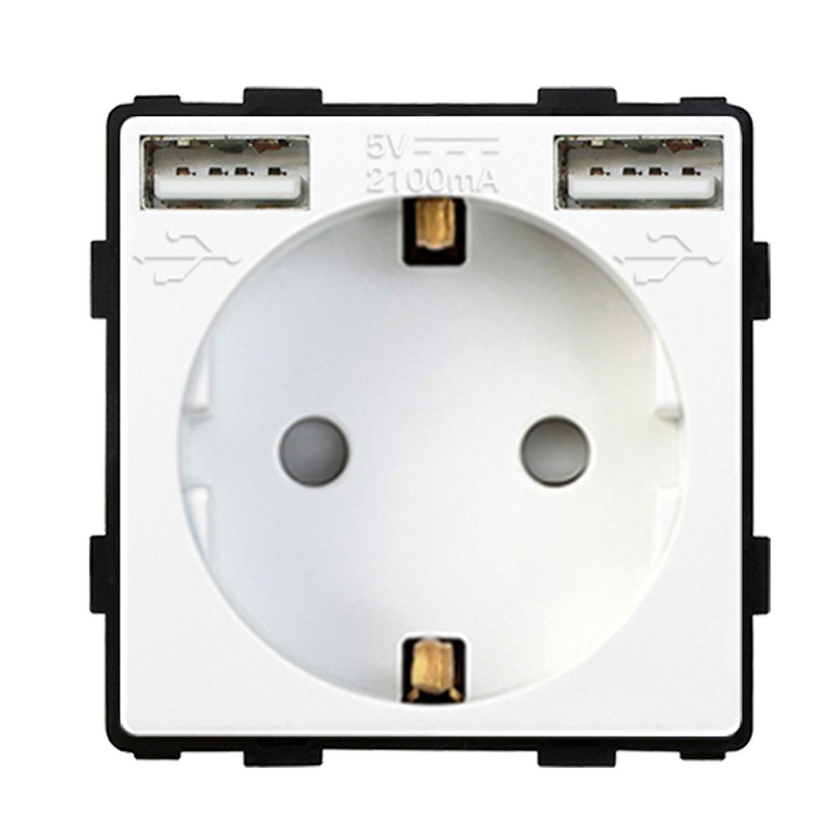 Купить Механизм розетки (без рамки) с Usb АА, цвет белый в интернет-магазине Mvava.ru