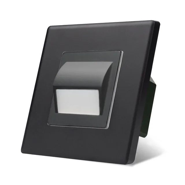 Купить Cветильник 2800К-3000К для лестниц , подсветка, рамка 86х86мм пластик, цвет черный в интернет-магазине Mvava.ru