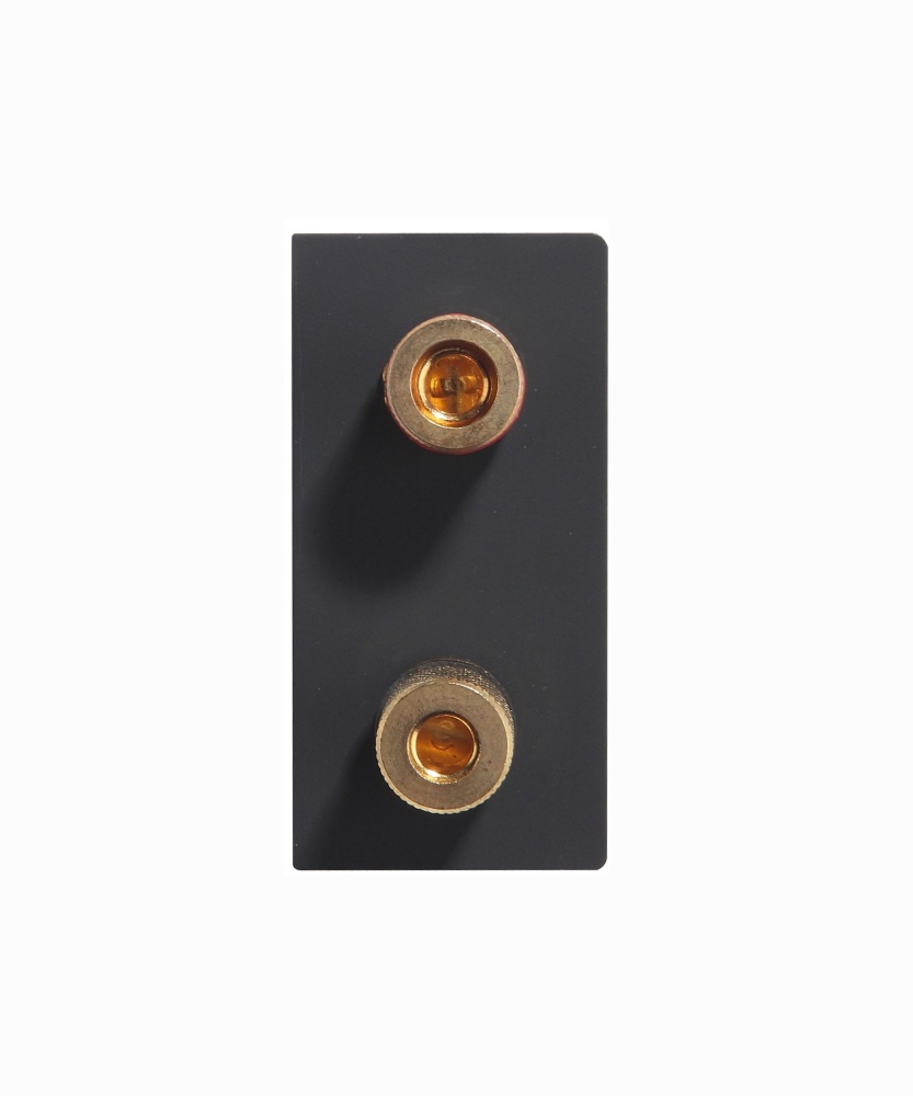 Купить Механизм розетки, 1/2 Аудио "Stereo" (без рамки) цвет черный в интернет-магазине Mvava.ru