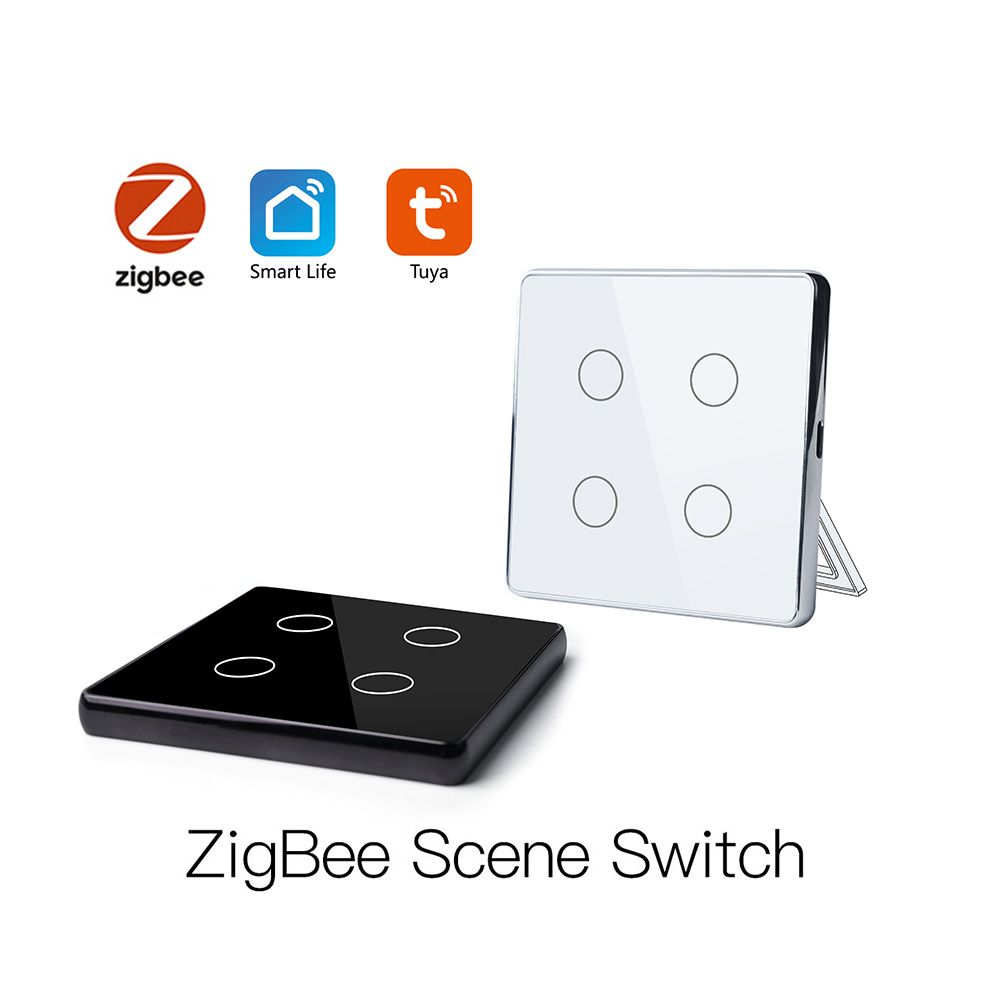 Купить Сенсорный беспроводной переключатель сцен ZigBee 2 кл. цвет белый в интернет-магазине Mvava.ru