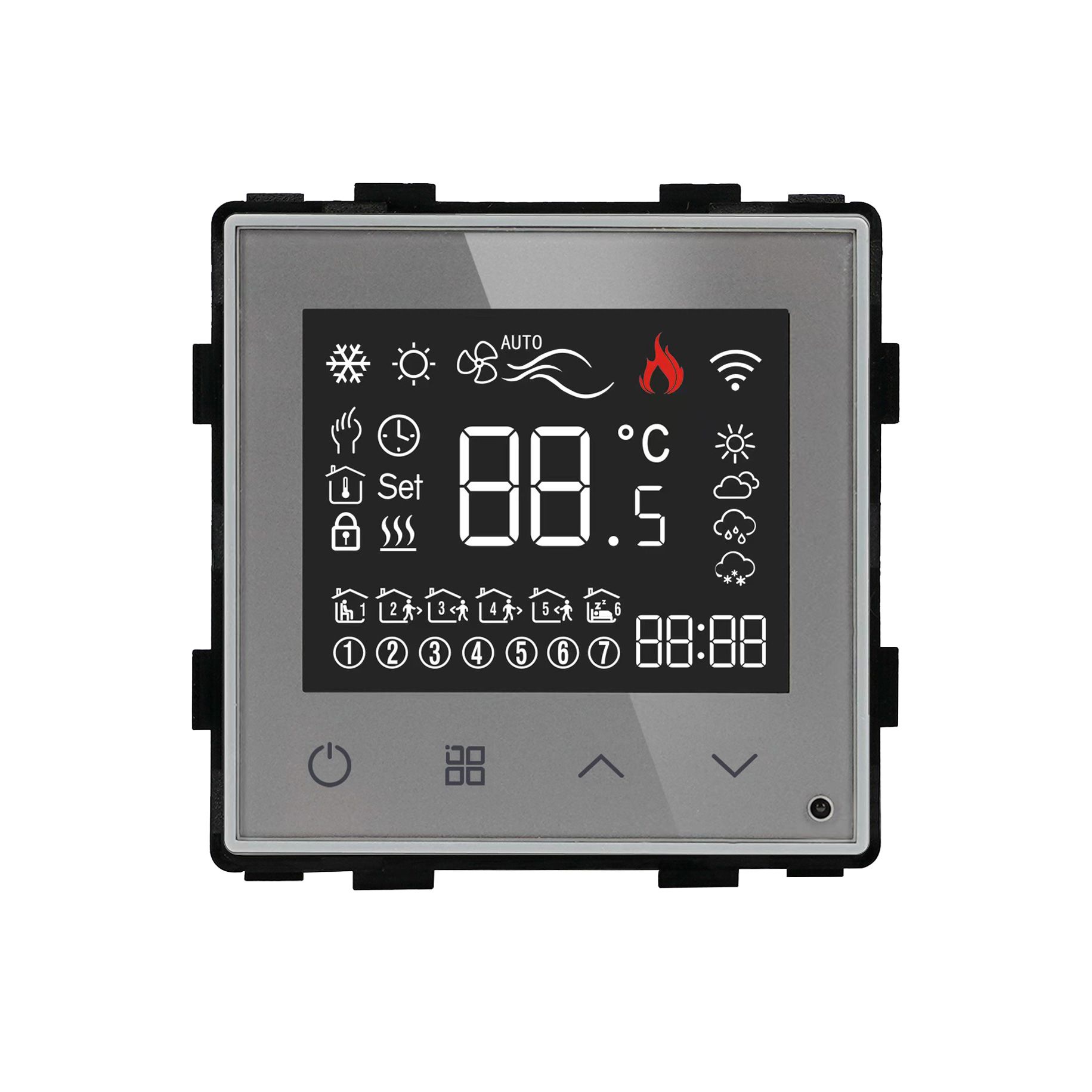 Купить Сенсорный ZigBee терморегулятор для водяного теплого пола 10А (механизм без рамки), цвет серый в интернет-магазине Mvava.ru