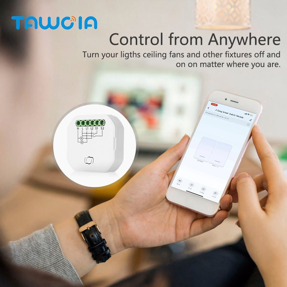Купить Выключатель реле 2 линии Wi-Fi/Bluetooth 600 Вт с Алисой, в интернет-магазине Mvava.ru