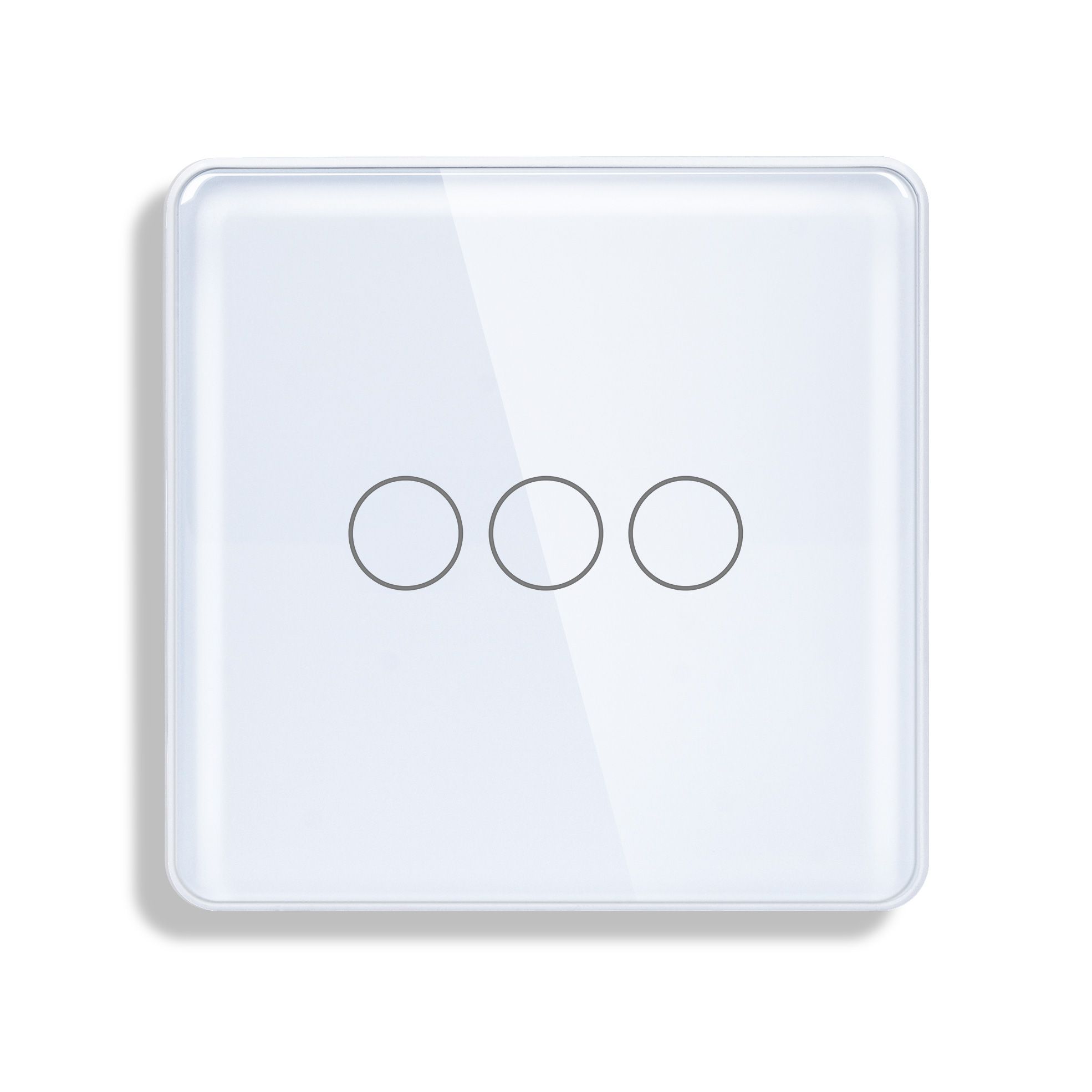 Купить Cенсорный Wi-Fi выключатель с Алисой, 3 клавиши 1 пост, (3G) стекло 2.5D 86х86мм цвет белый в интернет-магазине Mvava.ru