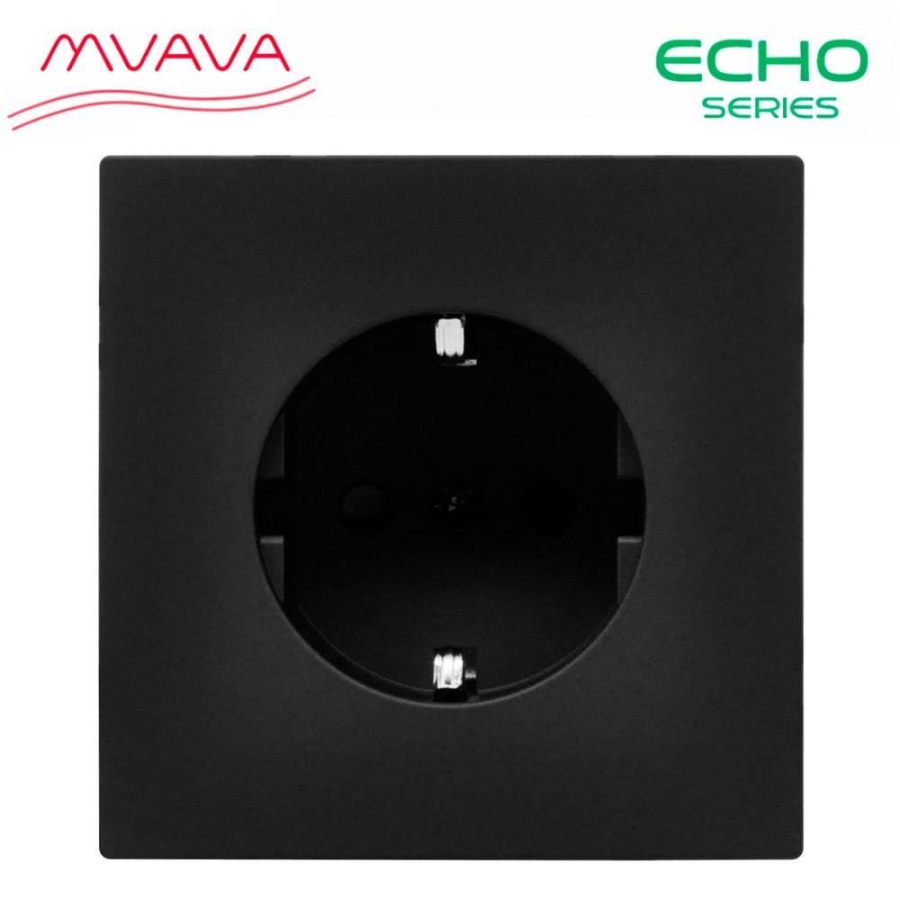 Купить Механизм розетки echo (без рамки) 16А, цвет черный в интернет-магазине Mvava.ru