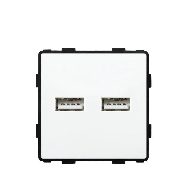 Купить Механизм розетки (без рамки) 2Usb АА, 5В 3.1 А, цвет белый в интернет-магазине Mvava.ru