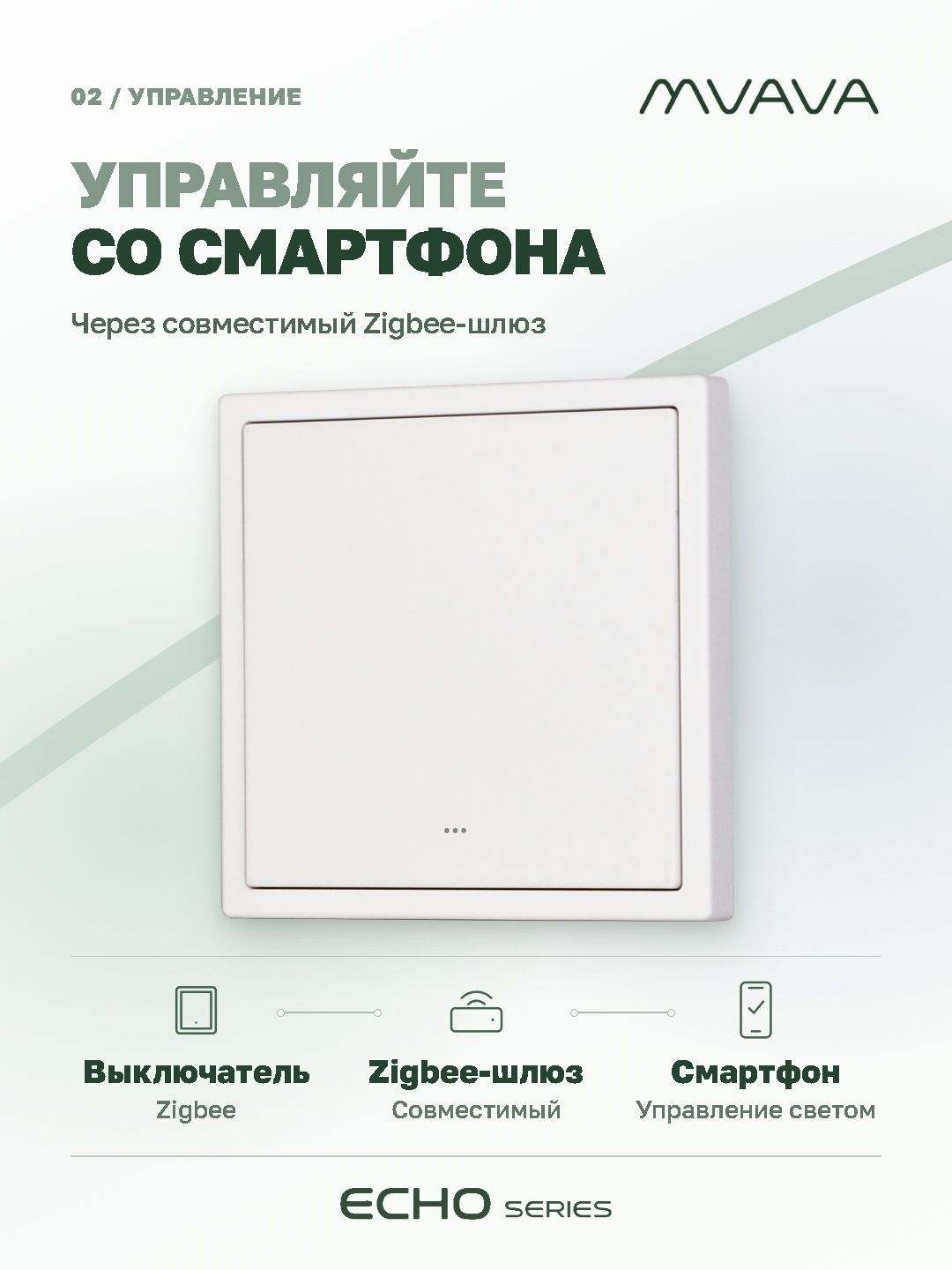 Купить Выключатель ZigBee Echo Smart Алиса, нажимной, 1 клавиша, с нулем, с рамкой 81×81 мм, белый в интернет-магазине Mvava.ru