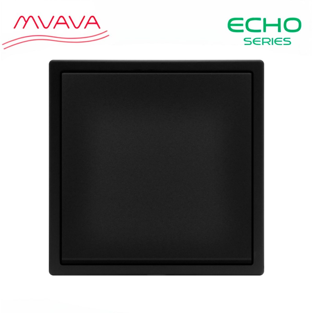 Купить Выключатель echo проходной, 1 клавиша, 1 пост, рамка 81х81мм пластик, черный цвет в интернет-магазине Mvava.ru