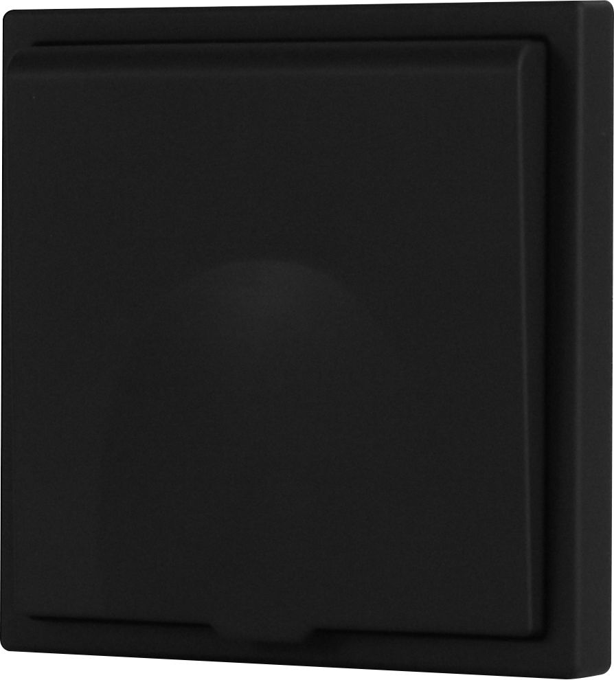Розетка с крышкой echo 1 пост 16А, пластик, цвет черный MVAVA