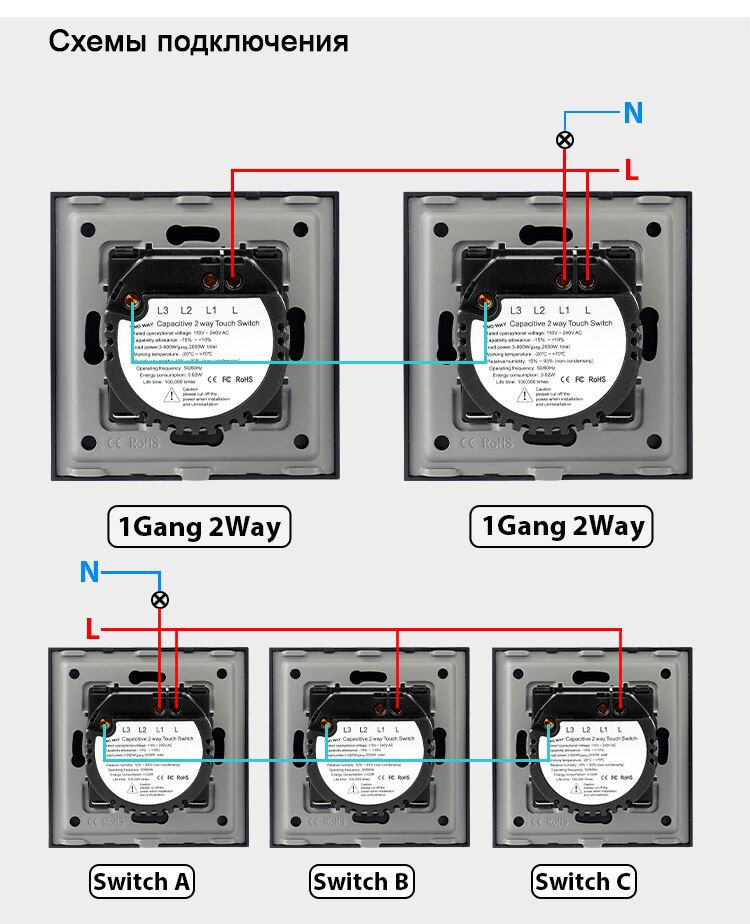 Купить Сенсорный выключатель Zigbee проходной, 1 клавиша 1 пост, (1G) стекло 86х86мм цвет белый в интернет-магазине Mvava.ru