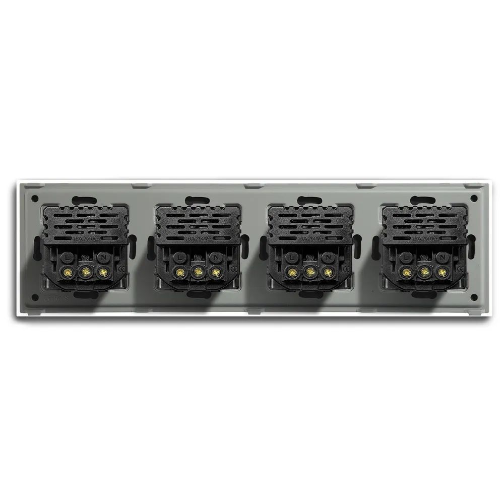 Купить Розетка электрическая 4 поста АC, быстрая зарядка 20W, стекло 299х86 мм, цвет белый в интернет-магазине Mvava.ru