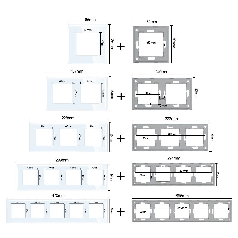 Купить Розетка электрическая 1 пост MVAVA, рамка стекло 86х86мм, цвет белый в интернет-магазине Mvava.ru