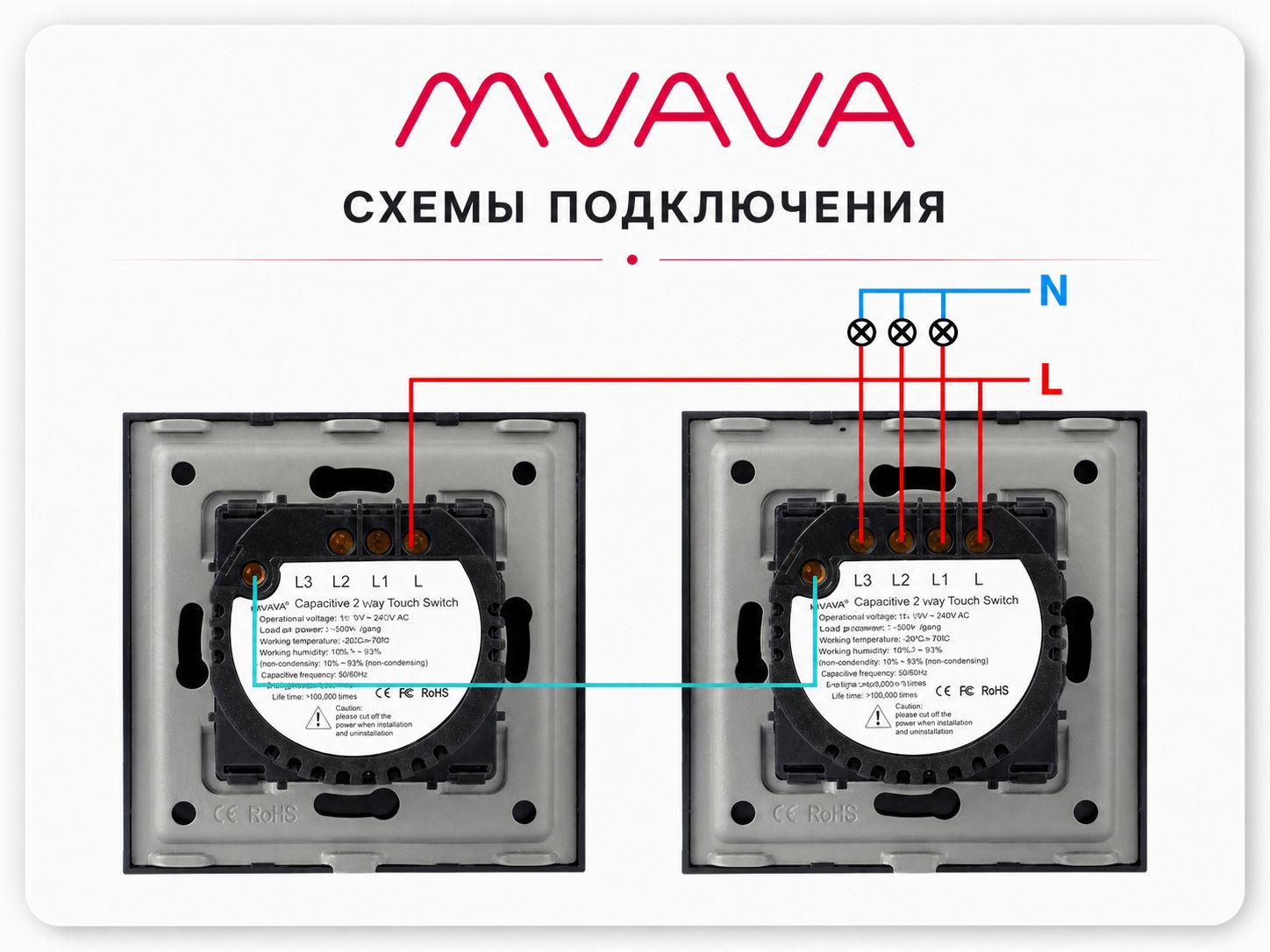 Купить Сенсорный модуль, 3 клавиши проходной (без панели) в интернет-магазине Mvava.ru