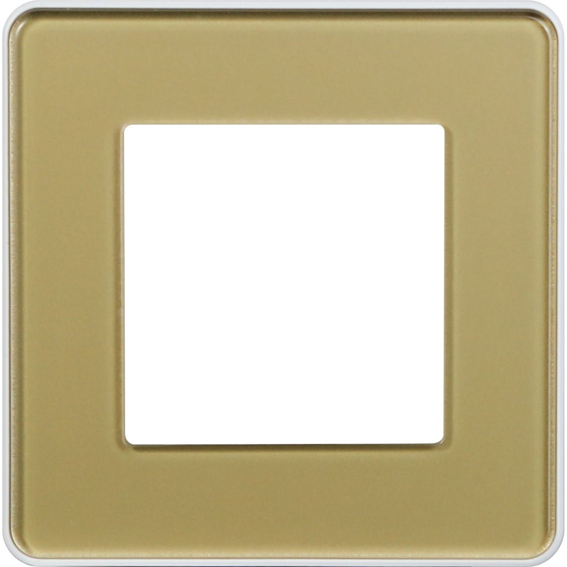 Купить Рамка MVAVA, 1 пост, 86×86 мм, стекло 2.5D, золотая в интернет-магазине Mvava.ru