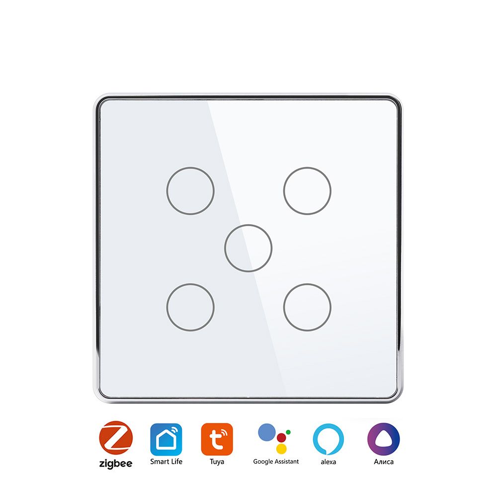 Купить Сенсорный беспроводной переключатель сцен ZigBee 5 кл. цвет белый в интернет-магазине Mvava.ru