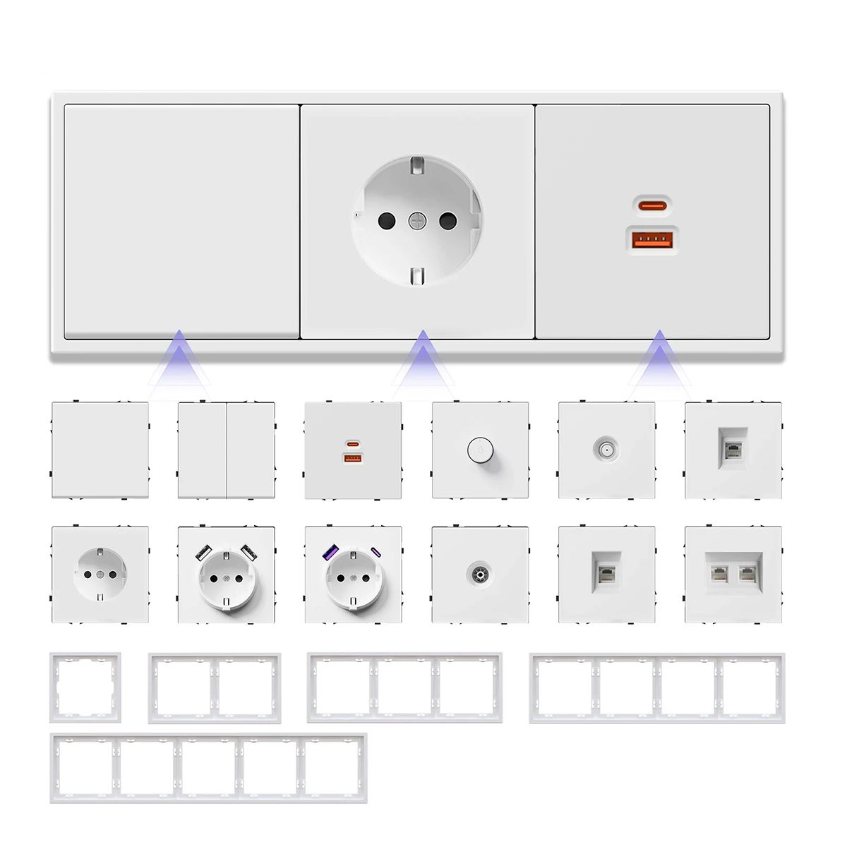 Купить Выключатель echo, 3 клавиши, (без рамки) цвет белый в интернет-магазине Mvava.ru