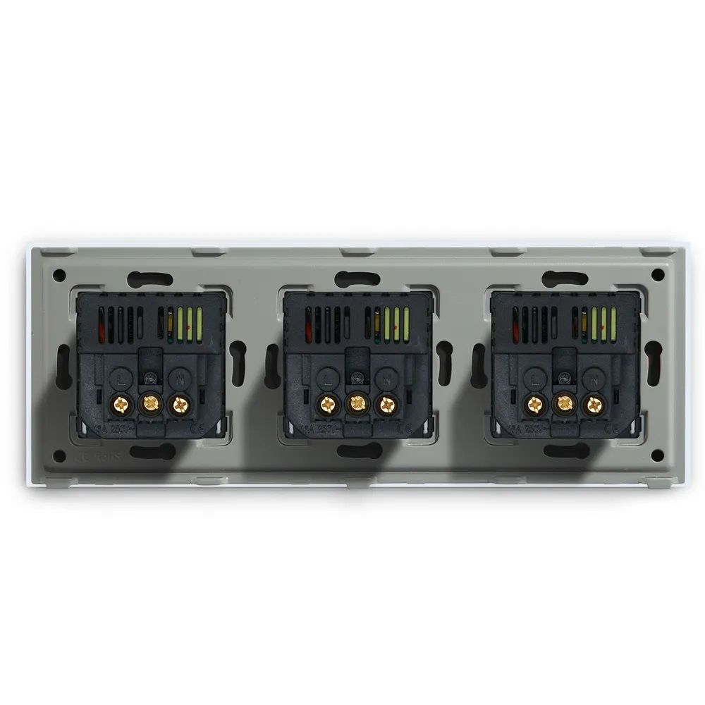 Купить Розетка электрическая 3 поста АC, зарядка 10W, стекло 228х86 мм, цвет черный в интернет-магазине Mvava.ru
