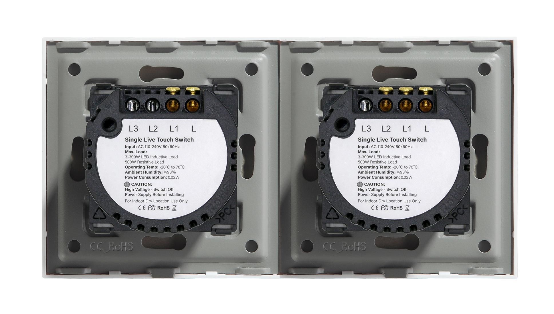 Купить Сенсорный выключатель 3 клавиши, 2 поста (2G+1G) стекло 157х86мм цвет серый в интернет-магазине Mvava.ru