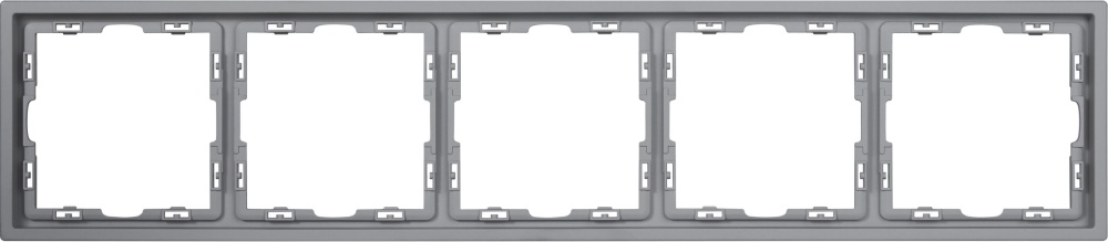 Рамка MVAVA Echo, 5 постов, 365×81 мм, пластик, серебро MVAVA