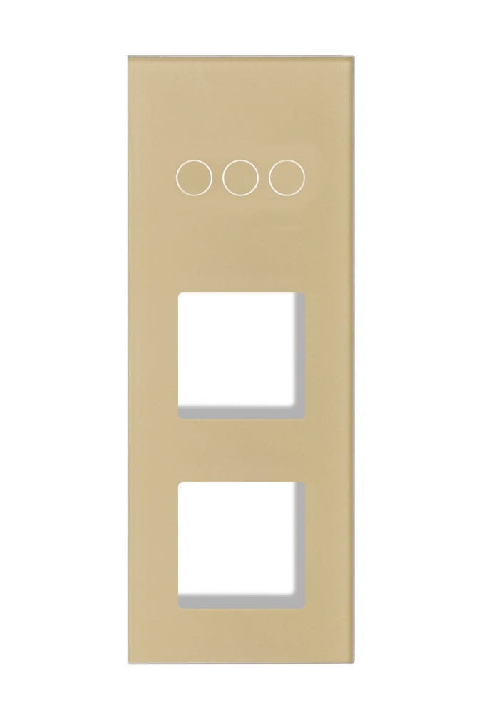 Купить Рамка комби вертикальная 3 поста (3G+2F) 228*86мм, стекло, цвет золотой в интернет-магазине Mvava.ru