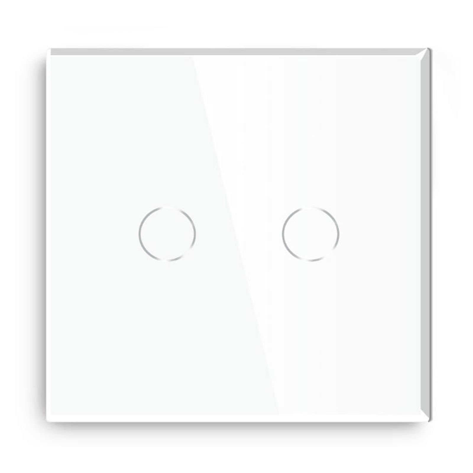 Купить Сенсорный выключатель ZigBee с нулем MVAVA, 2 кл. 1 пост, (2G) стекло 86х86мм цвет белый в интернет-магазине Mvava.ru