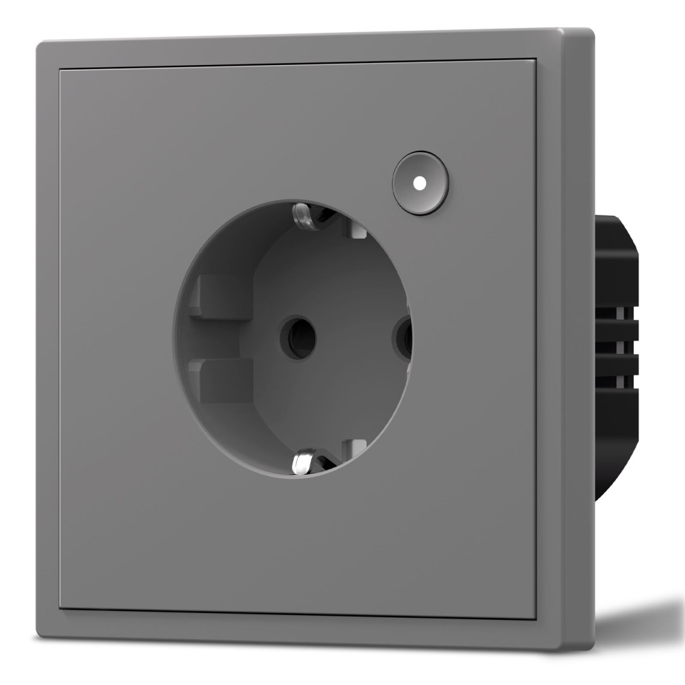 Розетка Wi-FI Scale 1 пост, 16А рамка 86х86мм цвет серый MVAVA