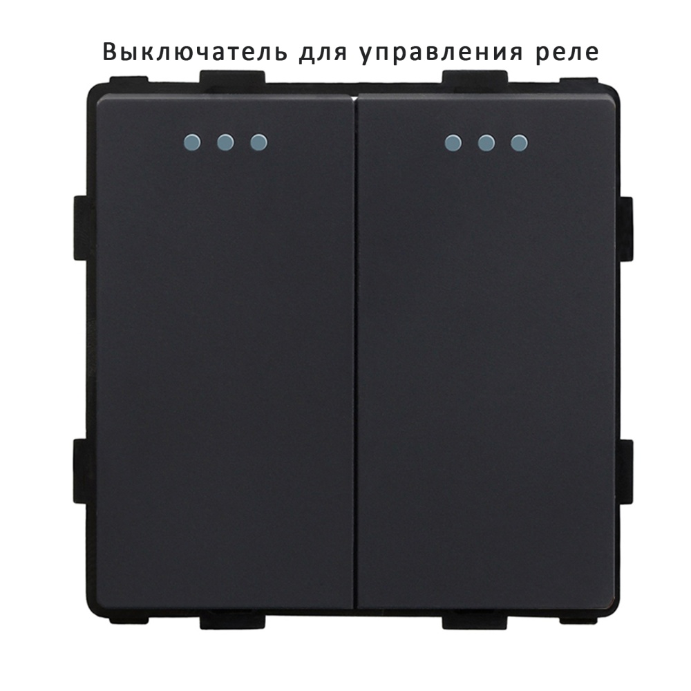 Купить Выключатель с самовозвратом (Reset), 2 клавиши, (без рамки) цвет черный в интернет-магазине Mvava.ru