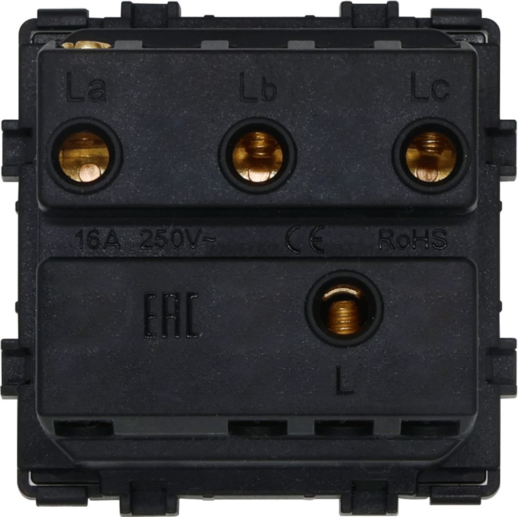 Купить Выключатель с самовозвратом, 3 клавиши, (без рамки) цвет серый в интернет-магазине Mvava.ru