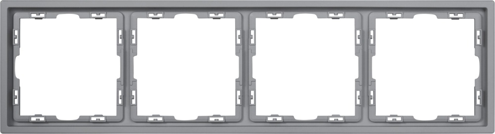 Рамка MVAVA Echo, 4 поста, 294×81 мм, пластик, серебро MVAVA