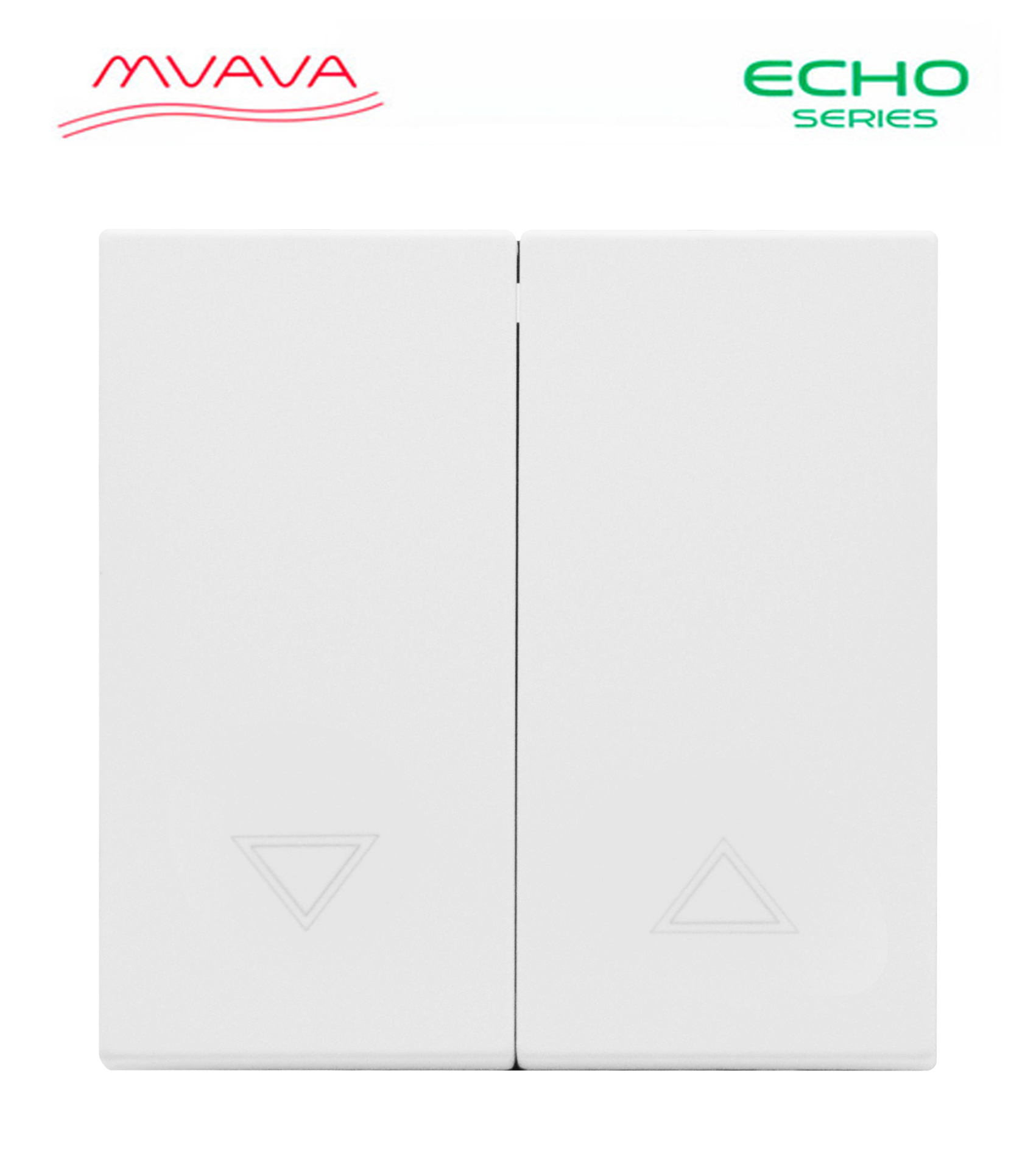 Выключатель echo для жалюзи 2 клавиши, (без рамки) цвет белый MVAVA
