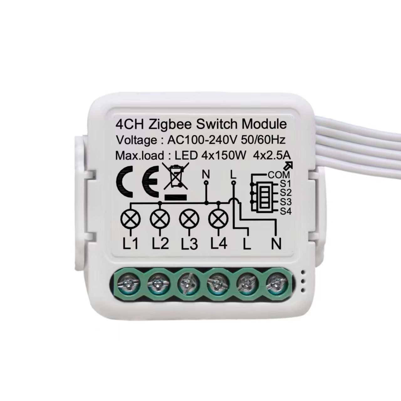 Купить Умное реле ZigBee 4 линии (Алиса, с нулем) в интернет-магазине Mvava.ru