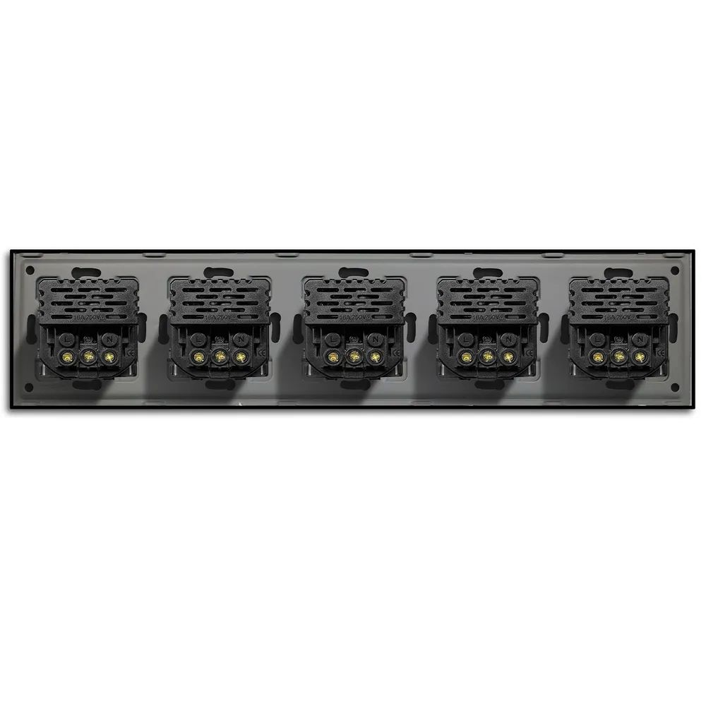 Купить Розетка электрическая 5 постов АC, быстрая зарядка 20W, стекло 370х86 мм, цвет белый в интернет-магазине Mvava.ru
