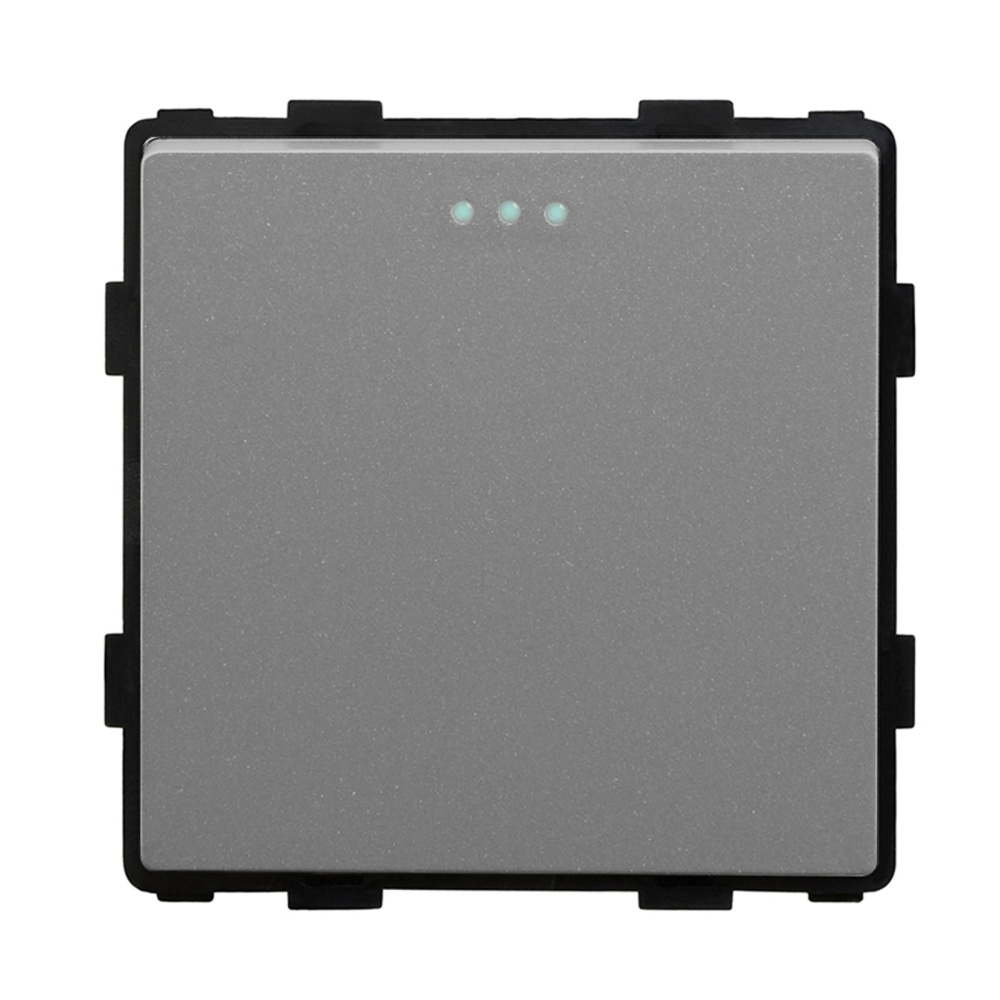 Купить Выключатель с самовозвратом Reset, 1 клавиша, (без рамки) цвет серый в интернет-магазине Mvava.ru