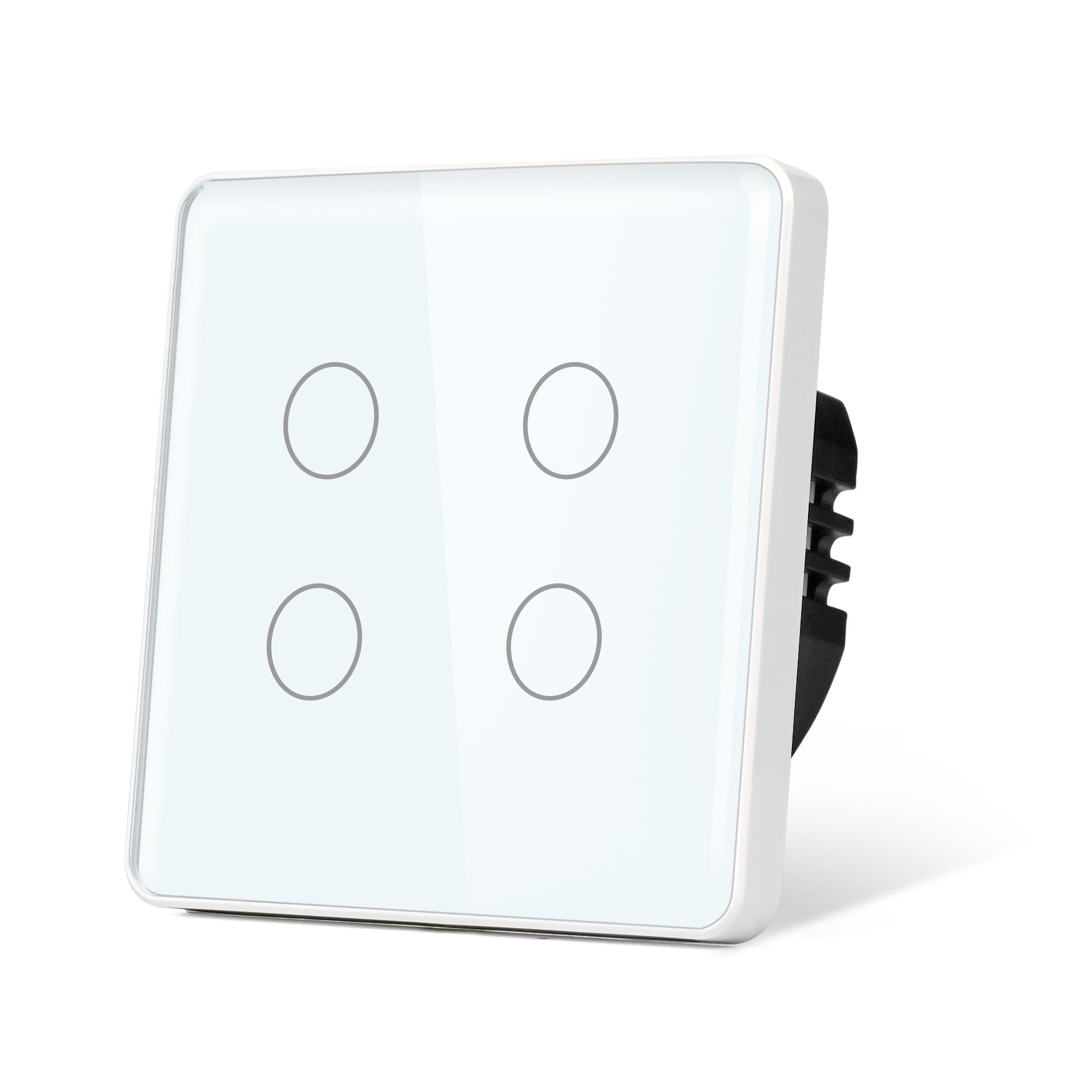 Купить Сенсорный выключатель 4 клавиши 1 пост, (4G) стекло 2.5D 86х86мм цвет белый в интернет-магазине Mvava.ru