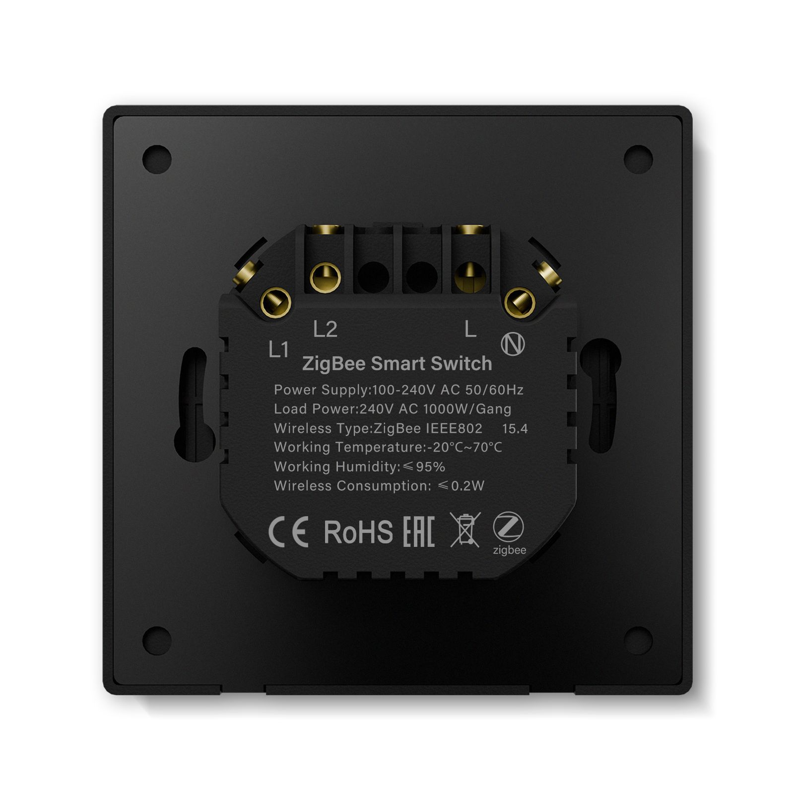 Умный выключатель ZigBee Scale, 2кл, 1 пост, рамка 86x86 мм, Алиса, цвет белый MVAVA