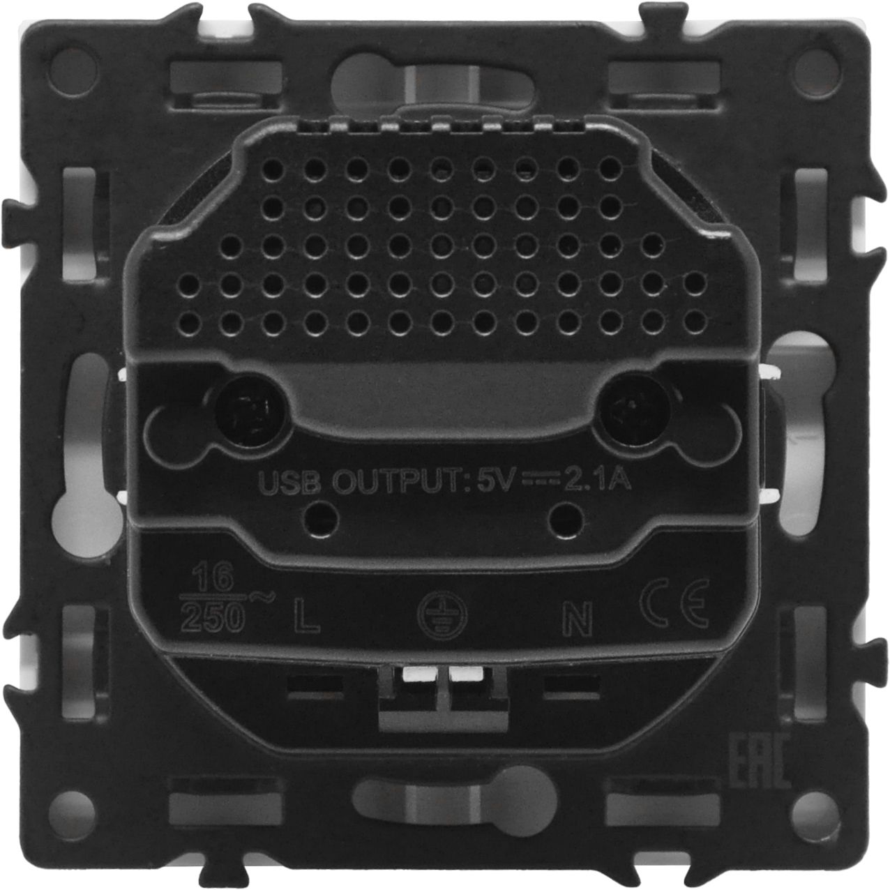 Механизм розетки echo (без рамки) AA, зарядка 10W, цвет серый MVAVA