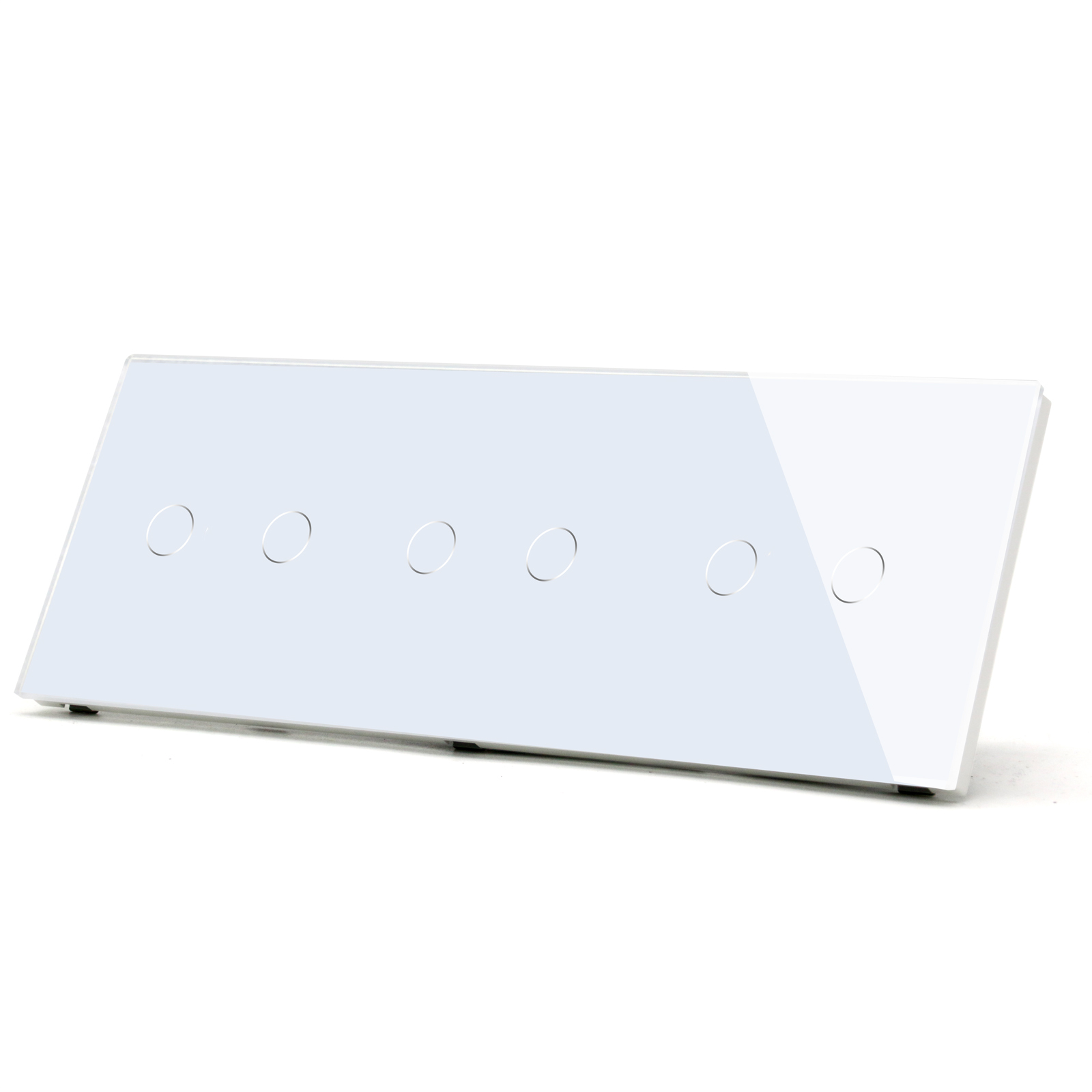 Купить Сенсорный выключатель 6 клавиш, 3 поста (2G+2G+2G) стекло 2.5D 228х86мм цвет белый в интернет-магазине Mvava.ru