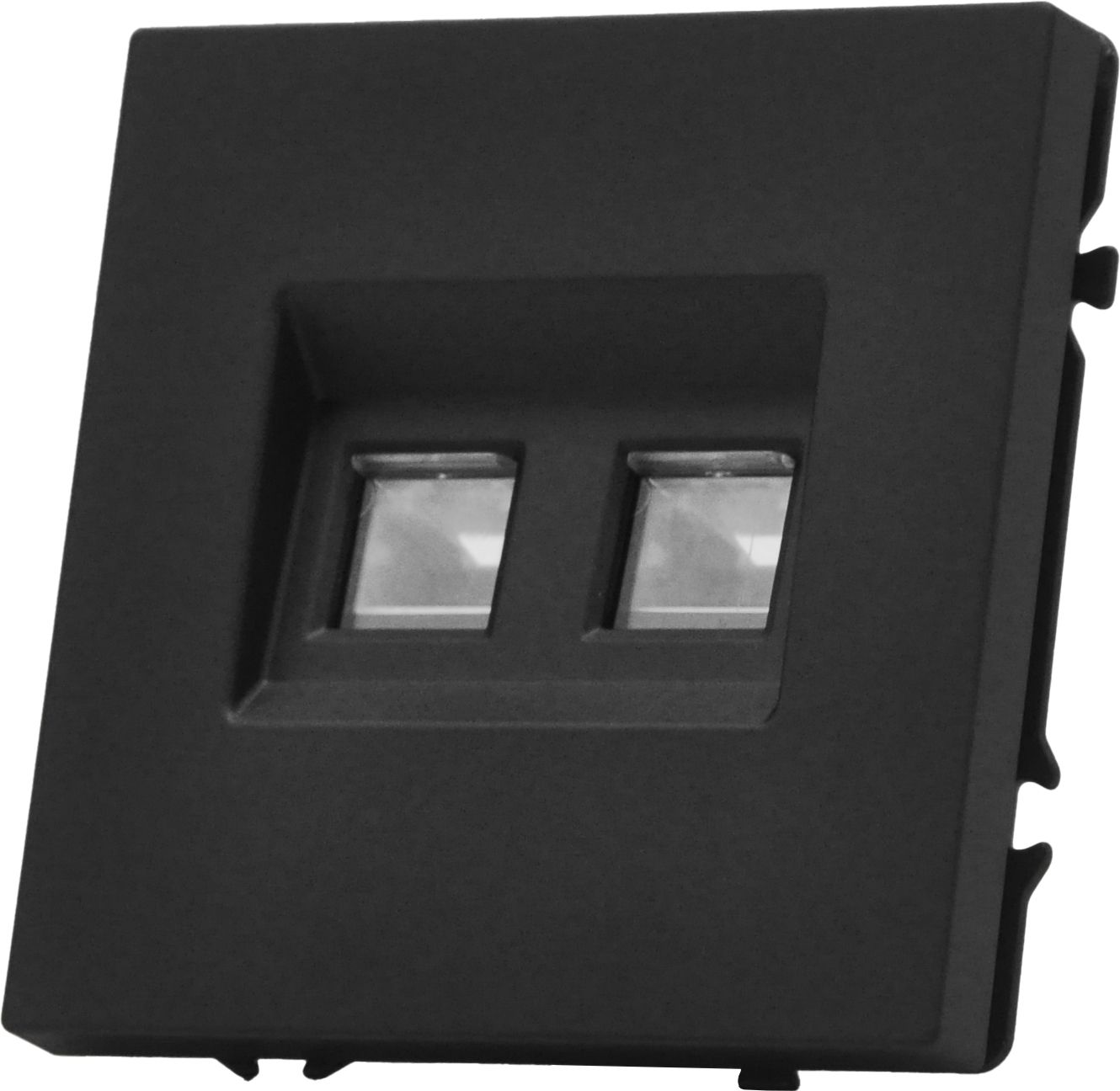 Механизм розетки двойная echo, TEL RJ11 (без рамки) цвет черный MVAVA
