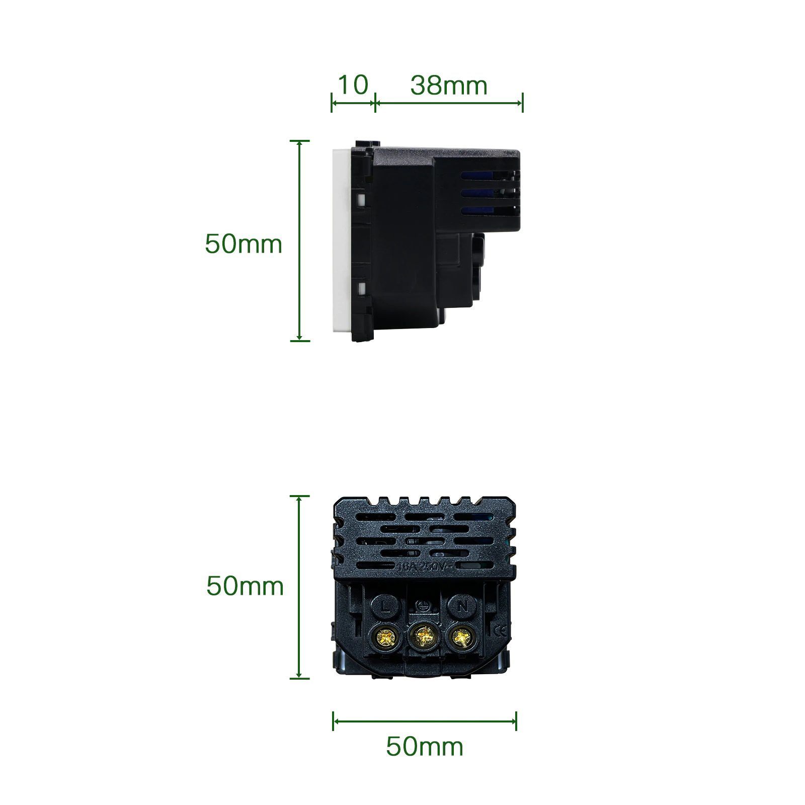 Купить Механизм розетки (без рамки) с Usb/Type-C АC, быстрая зарядка 20Вт, цвет черный в интернет-магазине Mvava.ru