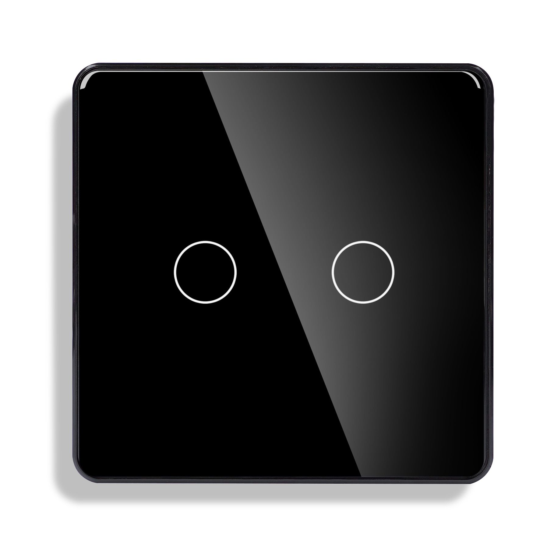Купить Cенсорный Wi-Fi выключатель с Алисой, 2 клавиши 1 пост, (2G) стекло 2.5D 86х86мм цвет черный в интернет-магазине Mvava.ru