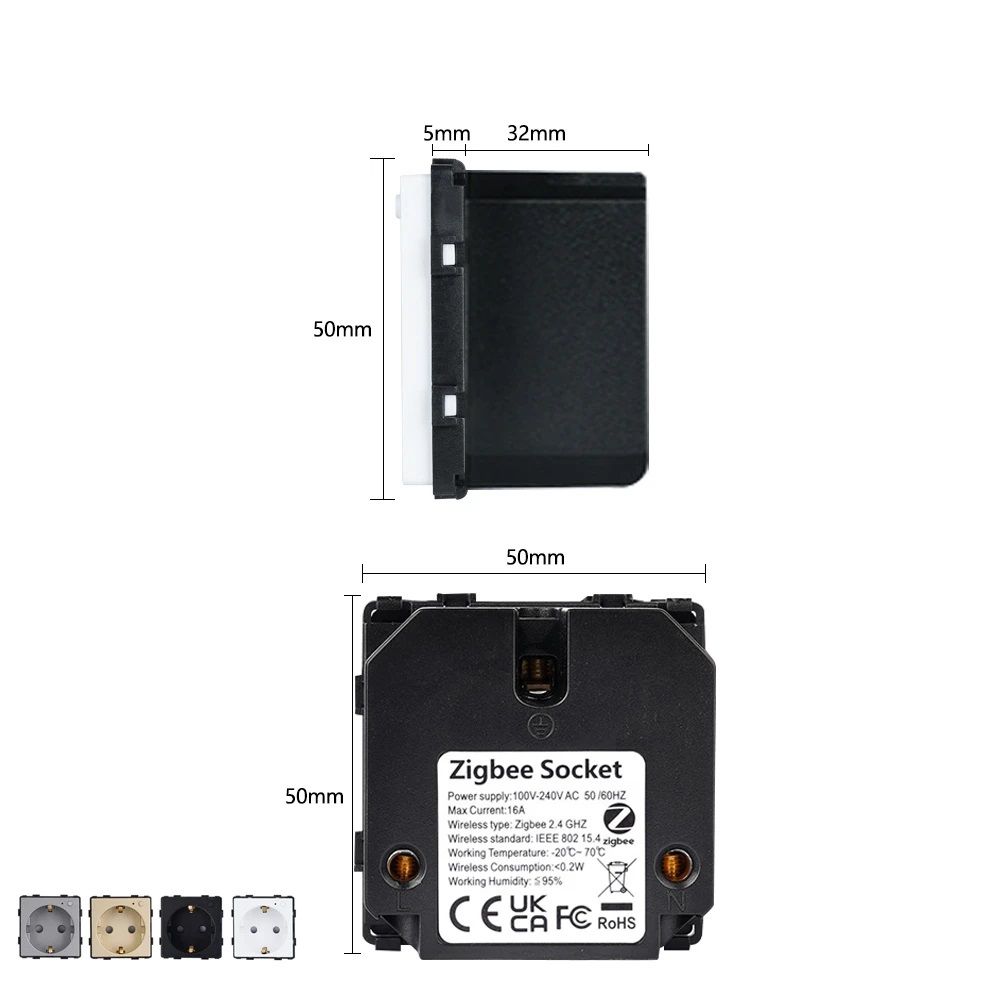 Купить Механизм розетки ZigBee (без рамки) Алиса, таймер, цвет белый в интернет-магазине Mvava.ru