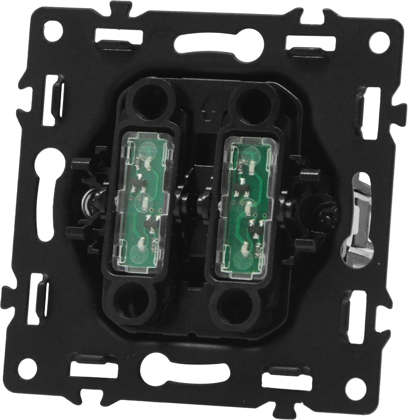 Выключатель echo LED с самовозвратом (Reset, Кнопка), 2 клавиши, (без рамки) цвет белый MVAVA
