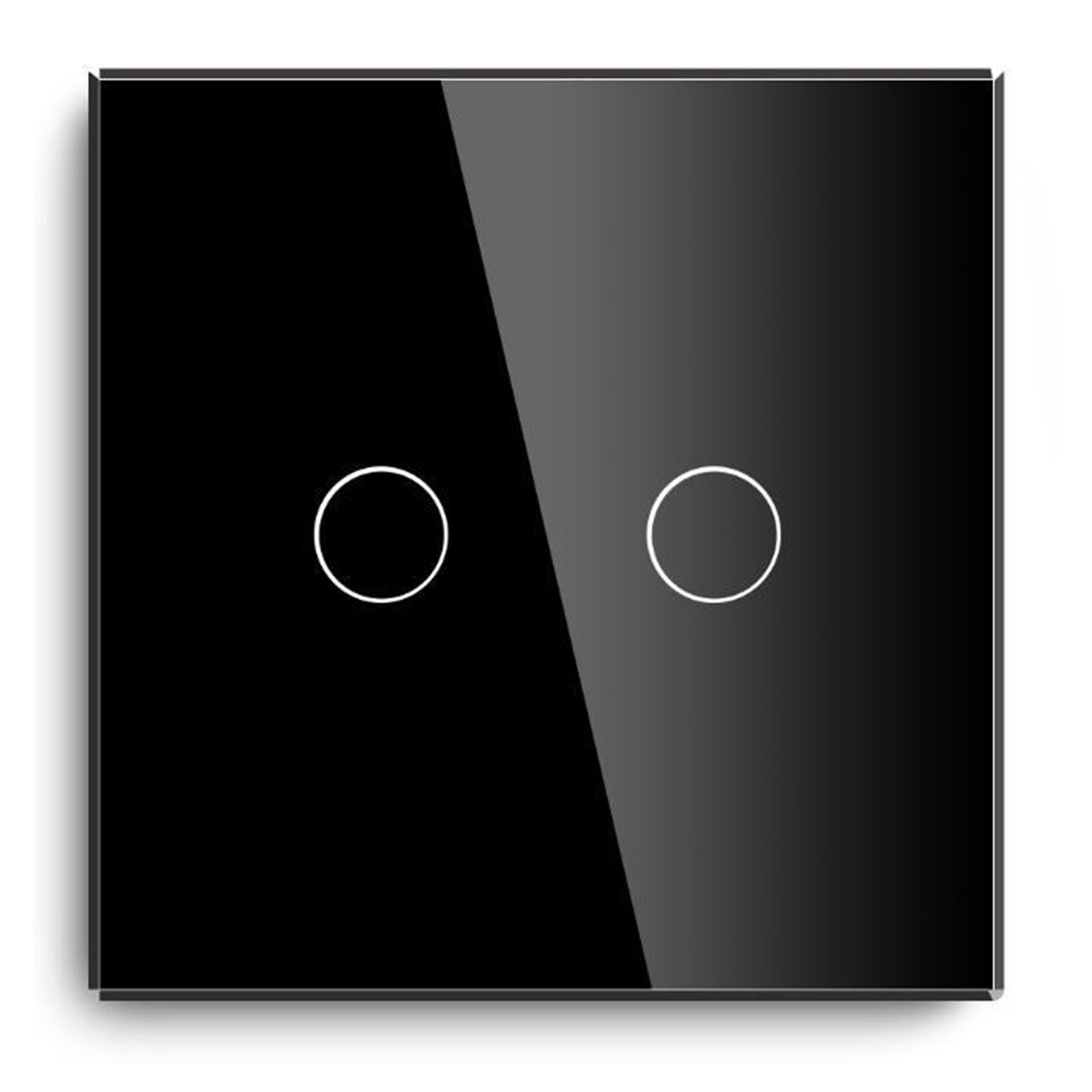 Купить Сенсорный выключатель ZigBee с нулем MVAVA, 2 кл. 1 пост, (2G) стекло 86х86мм цвет черный в интернет-магазине Mvava.ru