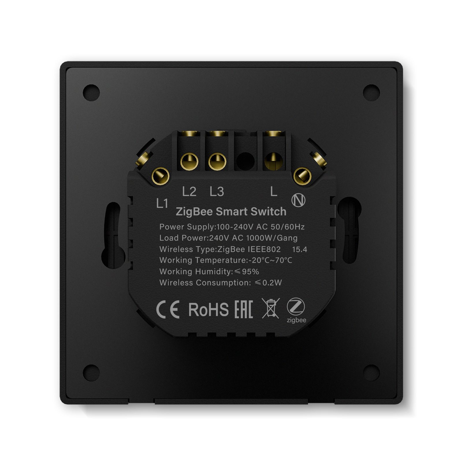 Умный выключатель ZigBee Scale, 3кл, 1 пост, рамка 86x86 мм, Алиса, цвет серый MVAVA