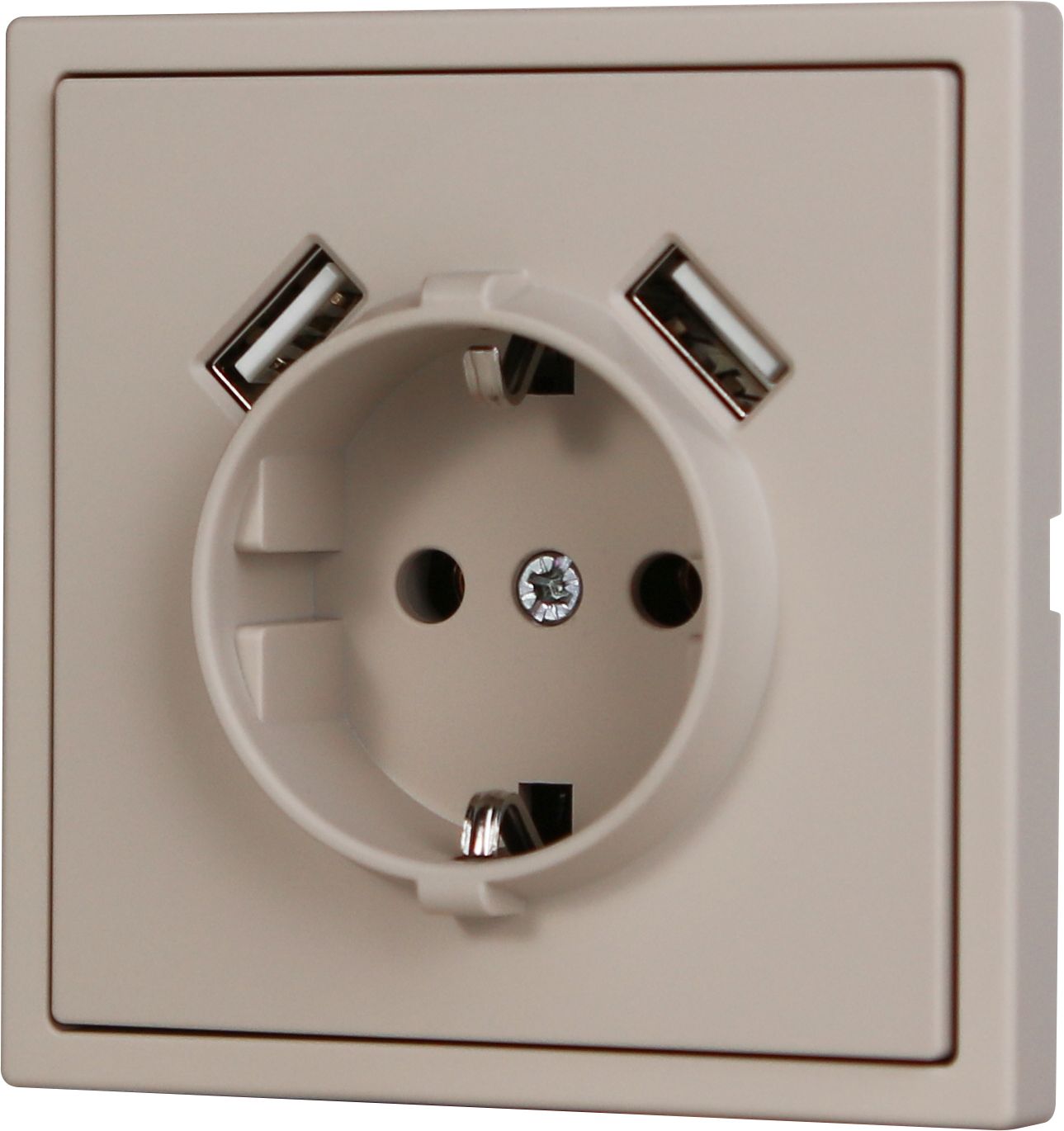 Розетка echo с Usb АА 10W, 1 пост 16А, рамка пластик 81х81, цвет кашемир MVAVA