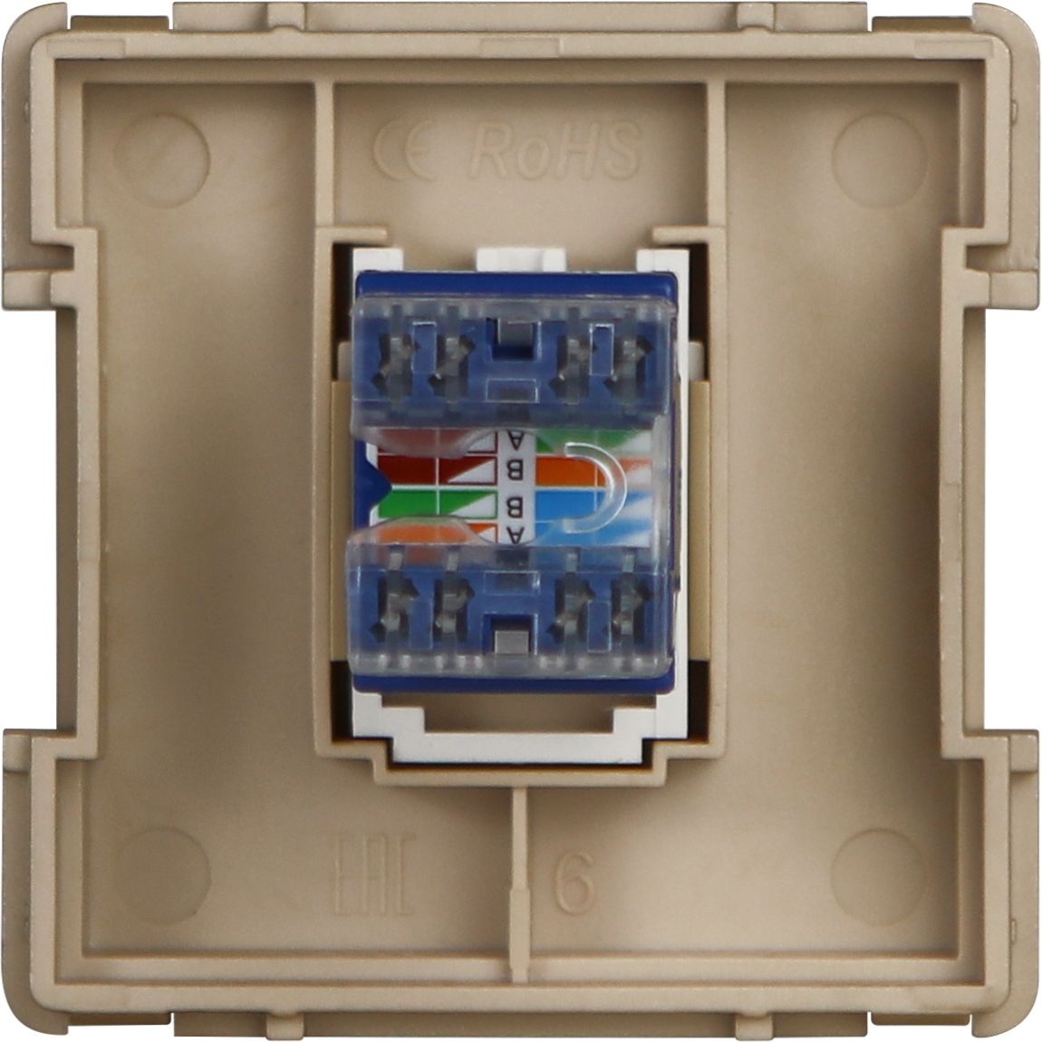 Купить Механизм розетки интернет RJ-45, Cat6, цвет золотой в интернет-магазине Mvava.ru