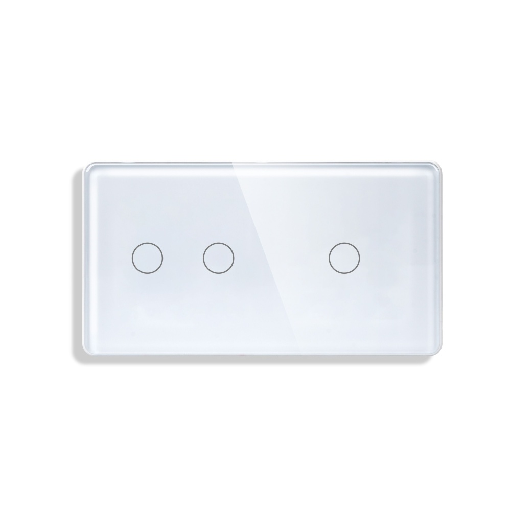 Купить Панель 2 поста (2G+1G) 157*86мм, стекло 2.5D (без выкл.) цвет белый в интернет-магазине Mvava.ru