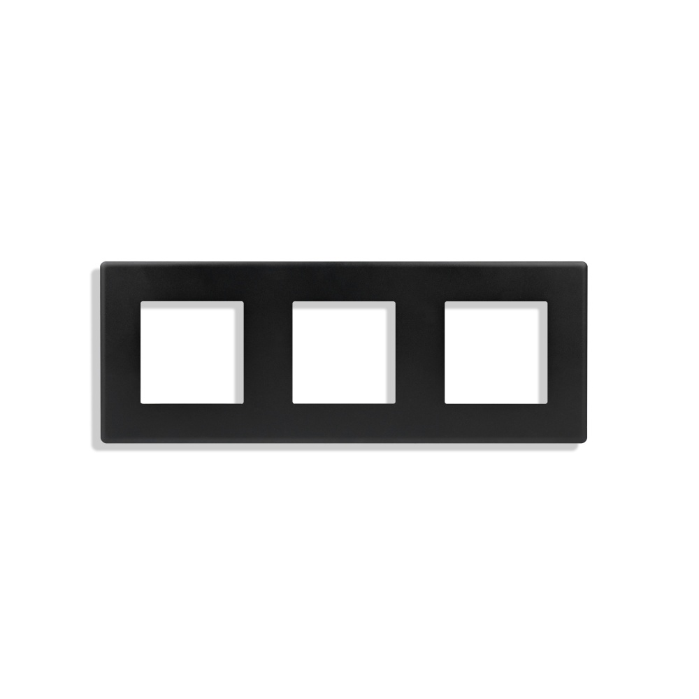 Купить Рамка 3 поста 228*86мм, пластик, цвет черный в интернет-магазине Mvava.ru
