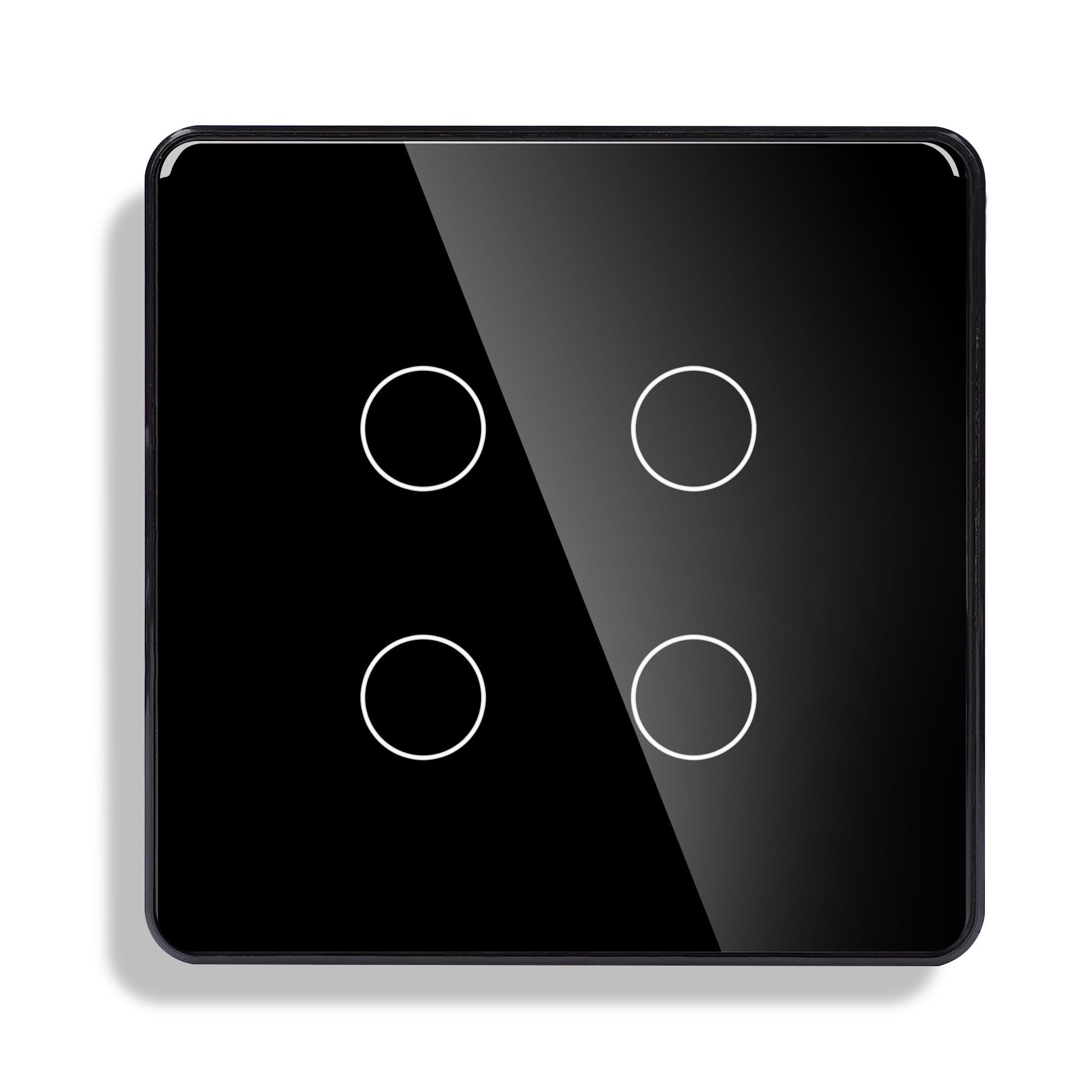 Купить Cенсорный Wi-Fi выключатель с Алисой, 4 клавиши 1 пост, (4G) стекло 2.5D 86х86мм цвет черный в интернет-магазине Mvava.ru