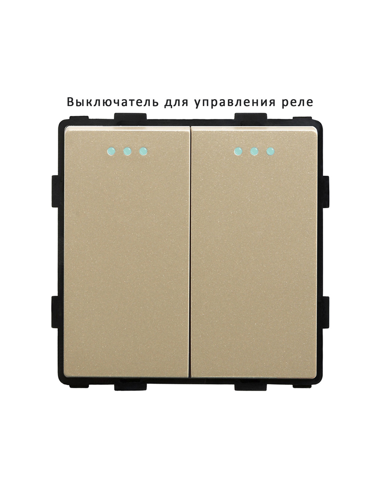 Купить Выключатель самовозвратный 2 клавиши (кнопка, импульсный, без рамки) цвет золотой в интернет-магазине Mvava.ru