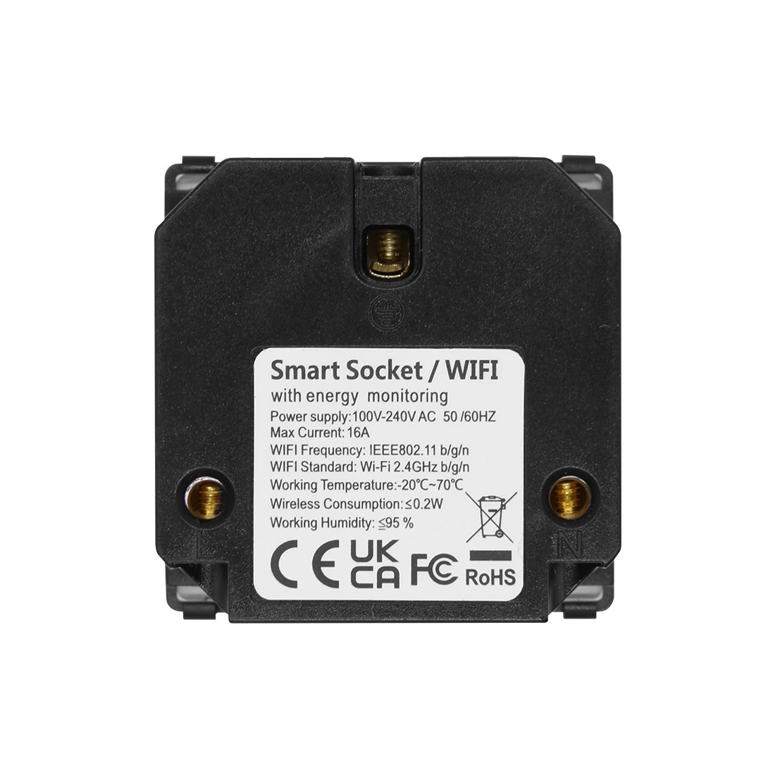 Купить Механизм розетки Wi-Fi с мониторингом, Usb/Type-C АC быстрая зарядка 20Вт, (без рамки) цвет белый в интернет-магазине Mvava.ru